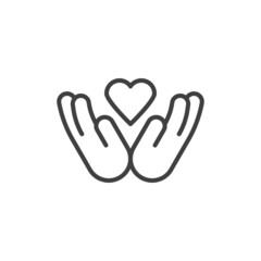 Obraz premium Charity donation hand line icon