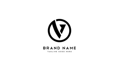 V logo letter monogram design