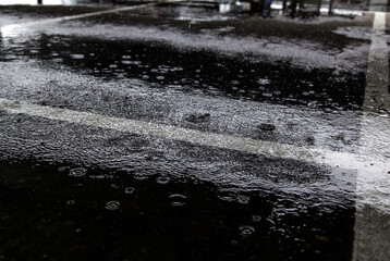 Rain drops street