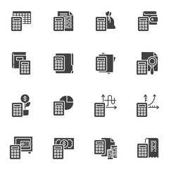 Finance calculation vector icons set