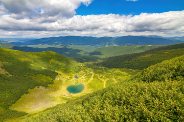 Lake Vorozheska in Carpathian mountains, Ukraine