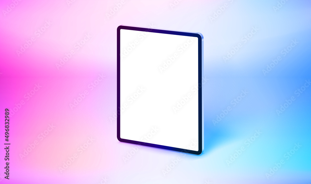 Leinwandbilder modern tablet computer with blank screen. 3d vector mockup