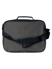 gray fabric bag on a white background