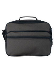 gray fabric bag on a white background