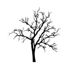 Black Solid icon for Dead tree isolated on a white background
