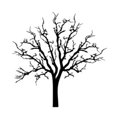 Black Solid icon for Dry tree on a white background