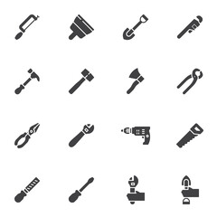 Work tools vector icons set