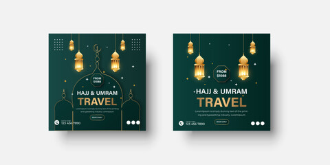 Hajj & um rah travel luxury social media post design