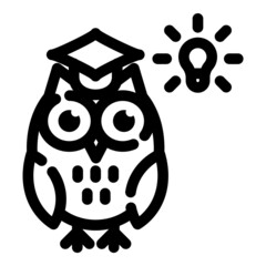 Owl Idea Flat Icon Isolated On White Background