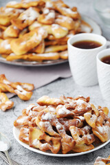 Angel wings, traditional sweet crisp pastry