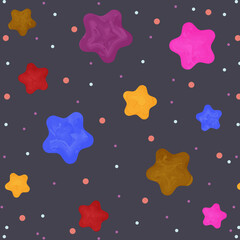 a pattern of colored stars