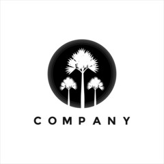 Palm tree night logo illustration design for your business