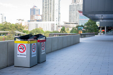 garbage bin in the city