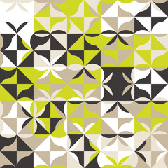 Modern Geometric Art Of Mosaic Pattern Made With Vector Abstract Shapes And Elements