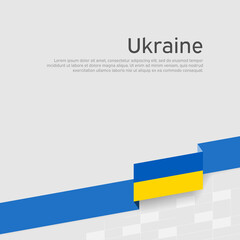Ukraine flag background. Ribbon colors of Ukraine flag on white background. National poster. Vector illustration. State ukrainian patriotic banner, cover