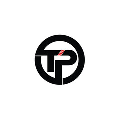 Letter TP circle logo design vector