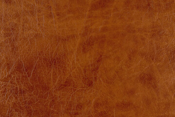 Closeup photo of abstract artificial brown leather background