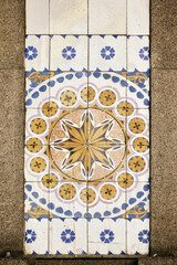 Beautiful Art Deco azulejos, tiles in the Sao Bento railway station, Oporto, Portugal