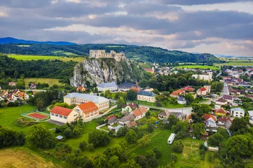 Tuinposter Beckov-kasteel in Slowakije dichtbij Trencin-stad © Fyle
