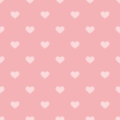 Pink vector background with hearts. Cute seamless pattern for valentines desktop wallpaper or lovely website design.