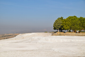The actual look of Pamukkale (Travertine pools and terraces) in Denizli, Turkey. World Heritage Site by UNESCO