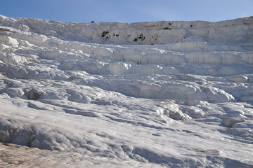 The actual look of Pamukkale (Travertine pools and terraces) in Denizli, Turkey. World Heritage Site by UNESCO