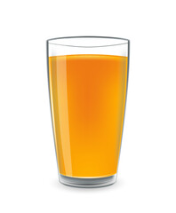 Orange juice on a white background. Vector illustration