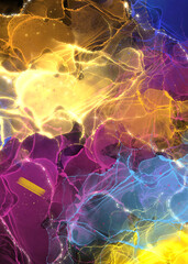 Obraz premium Hand painted colorful alcohol ink texture