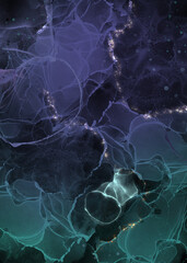 glowing alcohol ink painting for wallpaper and display