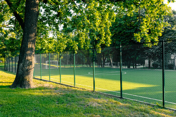 The soccer field of the secondary school