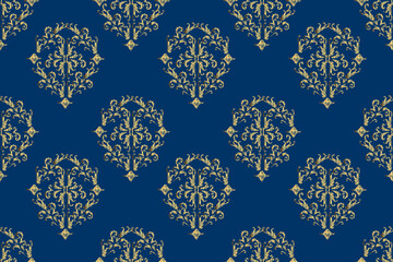 Seamless pattern with interesting doodles on colorfil background. Pano. Raster illustration.