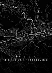 Sarajevo Bosnia and Herzegovina City Map