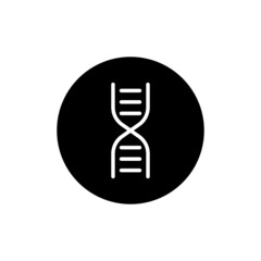 Dna icon in black round