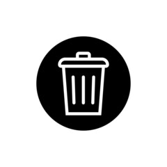 Bin icon in black round