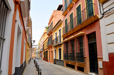 Barrio de San Bernardo en Sevilla. Barrio de los toreros. Andalucía España