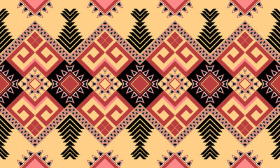 Traditional oriental ethnic geometric pattern design for background, carpet, wallpaper, clothing, wrap, batik, fabric, embroidery, illustration, vector, beautiful.