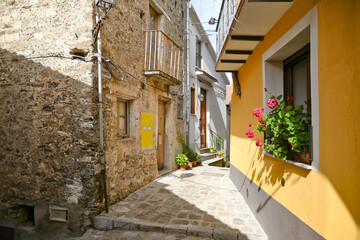 Narrow street in Latronico, a village in Basilicata, Italy.