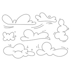 The clouds. Sky. Vector illustration. Contour. Graphic elements.