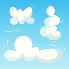 The clouds. Sky. Vector illustration. Cartoon light style.Graphic elements.