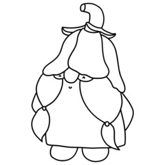 Cute spring Gnome outline Vector SVG illustration for template, web, wedsite, application, presentation, Graphics design, branding, etc.