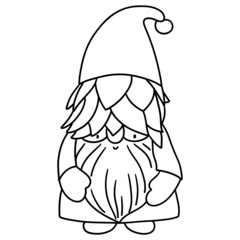 Cute spring Gnome outline Vector SVG illustration for template, web, wedsite, application, presentation, Graphics design, branding, etc.