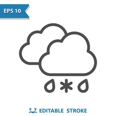 Sleet Icon. Cloud, Clouds, Weather, Rain, Raining, Snow, Snowing, Freezing Rain