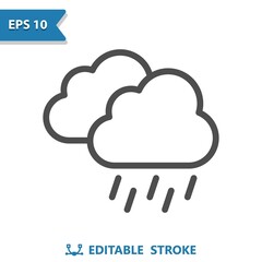 Raining Icon - Rain, Weather, Cloud, Cloudy, Raindrop, Droplet