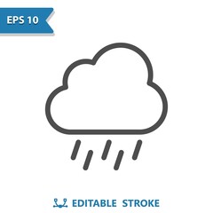 Cloud And Rain Icon - Raining, Storm, Weather, Cloudy