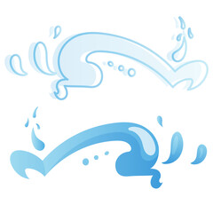 Water. Vector illustration. Spray, wave.