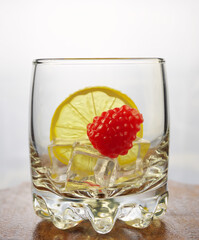 glass of water with ice