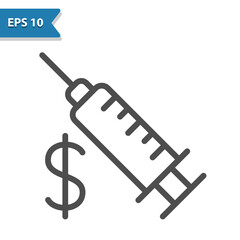 Health Care Cost Icon - Vaccine, Vaccination, Syringe