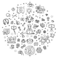 Simple vector illustration. Sign and symbols in flat design blogging, marketing and business