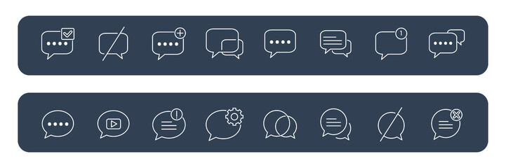 Chat and message icons set . Chat and message pack symbol vector elements for infographic web