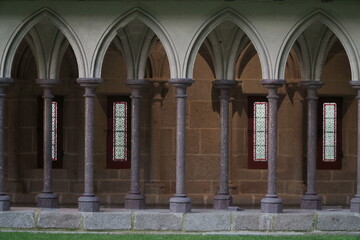 Fototapeta na wymiar columns in the old castle